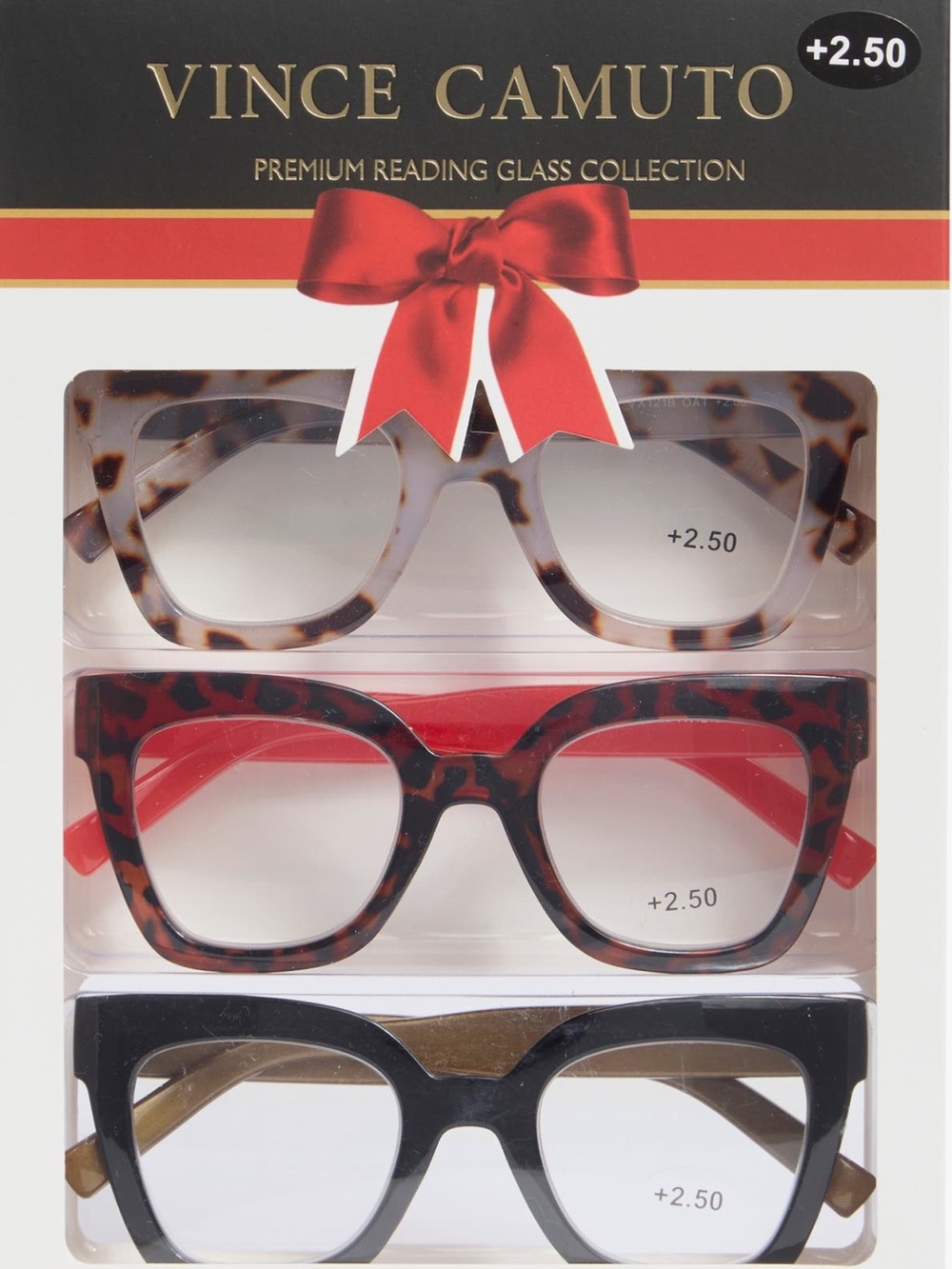 Vince Camuto 3-Pack Assorted +2.50 Reading Glasses NIP